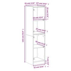 Vidaxl Visoka omara s steklenimi vrati siva sonoma 35x37x142 cm