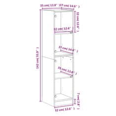 Vidaxl Visoka omara s steklenimi vrati betonsko siva 35x37x142 cm