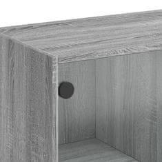 Vidaxl Knjižna omara z vrati siva sonoma 136x37x142 cm inženirski les