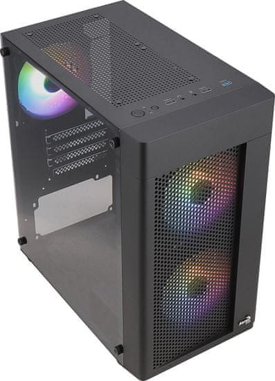 Aerocool aerocool hexformbkv2 micro atx pc case 3 ventilatorji frgb črna