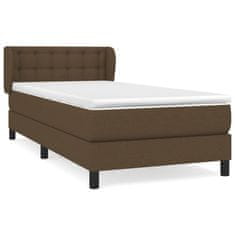 Vidaxl Box spring postelja z vzmetnico temno rjava 100x200 cm blago