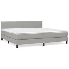 Vidaxl Box spring postelja z vzmetnico svetlo siva 200x200 cm blago