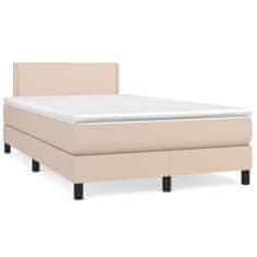 Vidaxl Box spring postelja z vzmetnico kapučino 120x190cm umetno usnje