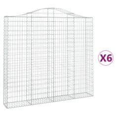 Vidaxl Obokane gabion košare 6 kosov 200x30x180/200cm pocinkano železo