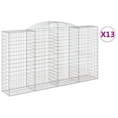 Vidaxl Obokane gabion košare 13kosi 300x50x160/180 cm pocinkano železo