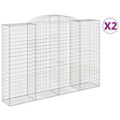 Vidaxl Obokane gabion košare 2 kosa 300x50x200/220 cm pocinkano železo