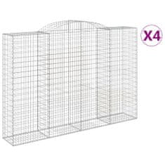 Vidaxl Obokane gabion košare 4 kosa 300x50x200/220 cm pocinkano železo