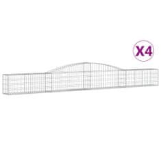 Vidaxl Obokane gabion košare 4 kosi 400x30x40/60 cm pocinkano železo