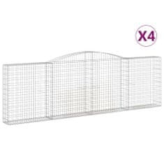 Vidaxl Obokane gabion košare 4 kosi 400x30x120/140 cm pocinkano železo