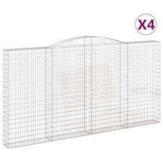 Vidaxl Obokane gabion košare 4 kosa 400x30x200/220 cm pocinkano železo