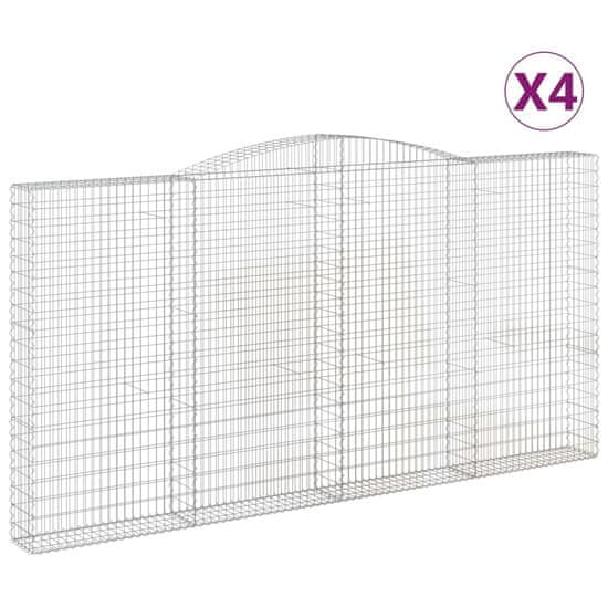 Vidaxl Obokane gabion košare 4 kosa 400x30x200/220 cm pocinkano železo