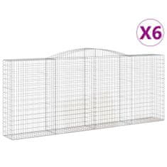 Vidaxl Obokane gabion košare 6 kosov 400x50x160/180cm pocinkano železo