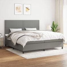 Vidaxl Box spring postelja z vzmetnico temno siva 200x200 cm blago