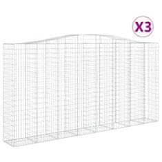 Vidaxl Obokane gabion košare 3 kosa 400x50x200/220 cm pocinkano železo