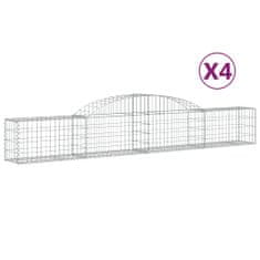 Vidaxl Obokane gabion košare 4 kosi 300x30x40/60 cm pocinkano železo