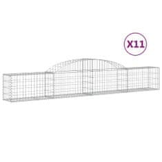 Vidaxl Obokane gabion košare 11 kosi 300x30x40/60 cm pocinkano železo