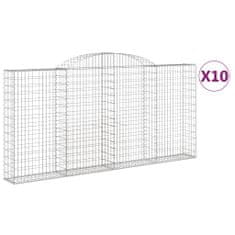 Vidaxl Obokane gabion košare 10 kosi 300x30x140/160cm pocinkano železo