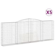 Vidaxl Obokane gabion košare 5 kosov 400x30x140/160cm pocinkano železo