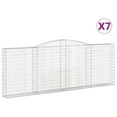 Vidaxl Obokane gabion košare 7 kosov 400x30x140/160cm pocinkano železo