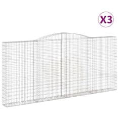 Vidaxl Obokane gabion košare 3 kosi 400x30x180/200 cm pocinkano železo