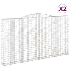 Vidaxl Obokane gabion košare 2 kosa 400x30x220/240 cm pocinkano železo