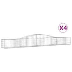 Vidaxl Obokane gabion košare 4 kosi 400x50x40/60 cm pocinkano železo