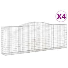 Vidaxl Obokane gabion košare 4 kosi 400x50x140/160 cm pocinkano železo