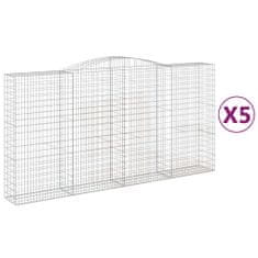 Vidaxl Obokane gabion košare 5 kosa 400x50x200/220 cm pocinkano železo