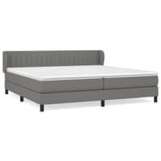 Vidaxl Box spring postelja z vzmetnico temno siva 200x200 cm blago