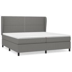 Vidaxl Box spring postelja z vzmetnico temno siva 200x200 cm blago