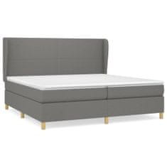 Vidaxl Box spring postelja z vzmetnico temno siva 200x200 cm blago