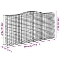 Vidaxl Obokane gabion košare 5 kosa 400x50x200/220 cm pocinkano železo