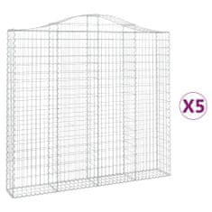 Vidaxl Obokane gabion košare 5 kosov 200x30x180/200cm pocinkano železo