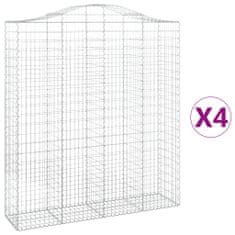 Vidaxl Obokane gabion košare 4 kosi 200x50x220/240 cm pocinkano železo