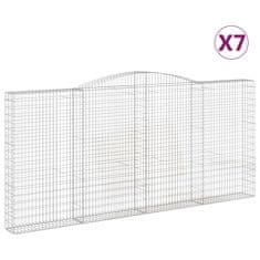 Vidaxl Obokane gabion košare 7 kosov 400x30x180/200cm pocinkano železo