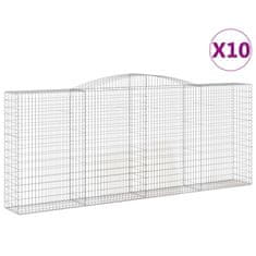 Vidaxl Obokane gabion košare 10 kos 400x50x160/180cm pocinkano železo