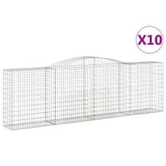 Vidaxl Obokane gabion košare 10 kosov 400x50x120/140cm cinkano železo