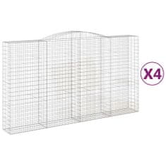 Vidaxl Obokane gabion košare 4 kosa 400x50x220/240 cm pocinkano železo