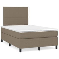 Vidaxl Box spring postelja z vzmetnico taupe 120x200 cm blago