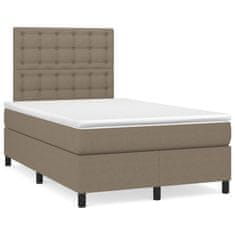 Vidaxl Box spring postelja z vzmetnico taupe 120x200 cm blago