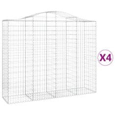 Vidaxl Obokane gabion košare 4 kosi 200x50x160/180 cm pocinkano železo