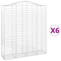 Vidaxl Obokane gabion košare 6 kosi 200x50x220/240 cm pocinkano železo