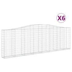 Vidaxl Obokane gabion košare 6 kosov 400x30x120/140cm pocinkano železo