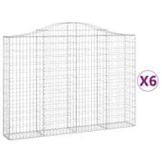 Vidaxl Obokane gabion košare 6 kosov 200x30x140/160cm pocinkano železo