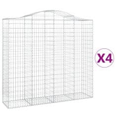 Vidaxl Obokane gabion košare 4 kosi 200x50x180/200 cm pocinkano železo