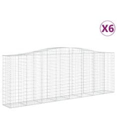 Vidaxl Obokane gabion košare 6 kosov 400x50x140/160cm pocinkano železo