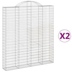 Vidaxl Obokane gabion košare 2 kosa 200x30x220/240 cm pocinkano železo