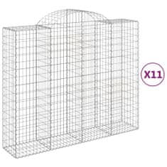 Vidaxl Obokane gabion košare 11kosi 200x50x160/180 cm pocinkano železo