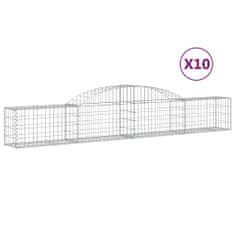 Vidaxl Obokane gabion košare 10 kosi 300x30x40/60 cm pocinkano železo