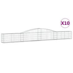 Vidaxl Obokane gabion košare 10 kosi 400x30x40/60 cm pocinkano železo